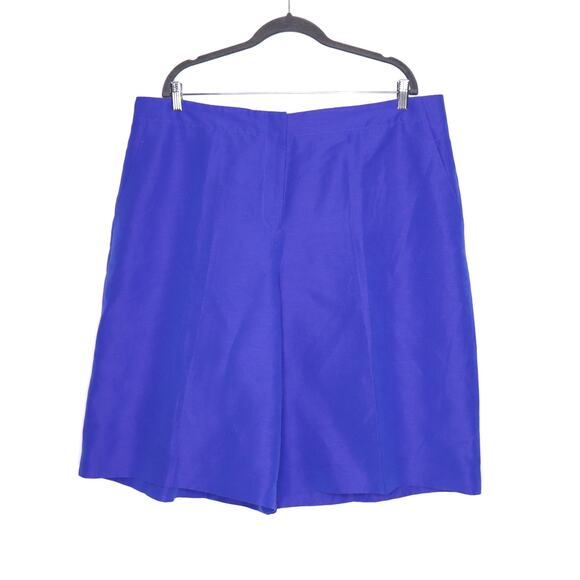 LAFAYETTE 148 New York Linen Blend Bermuda Shorts Blue iridescent Women's 18
